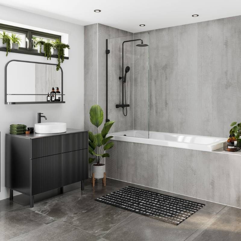 Multipanel Linda Barker Concrete Formwood Bathroom Wall Panel – Textured Matt, photo 3