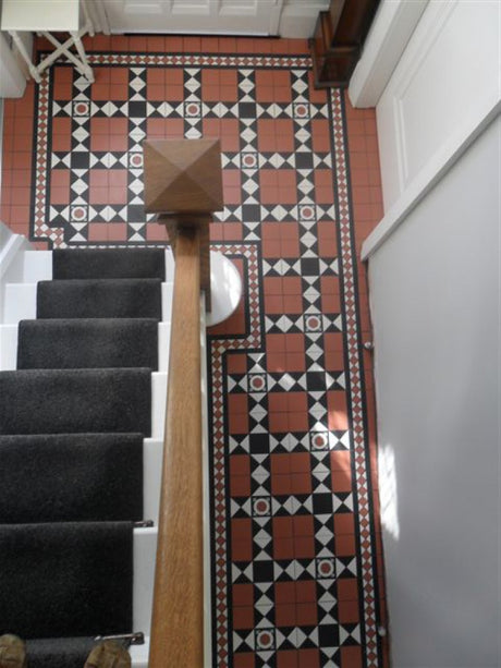 Southampton Victorian plain floor tiles in red, black and other colours