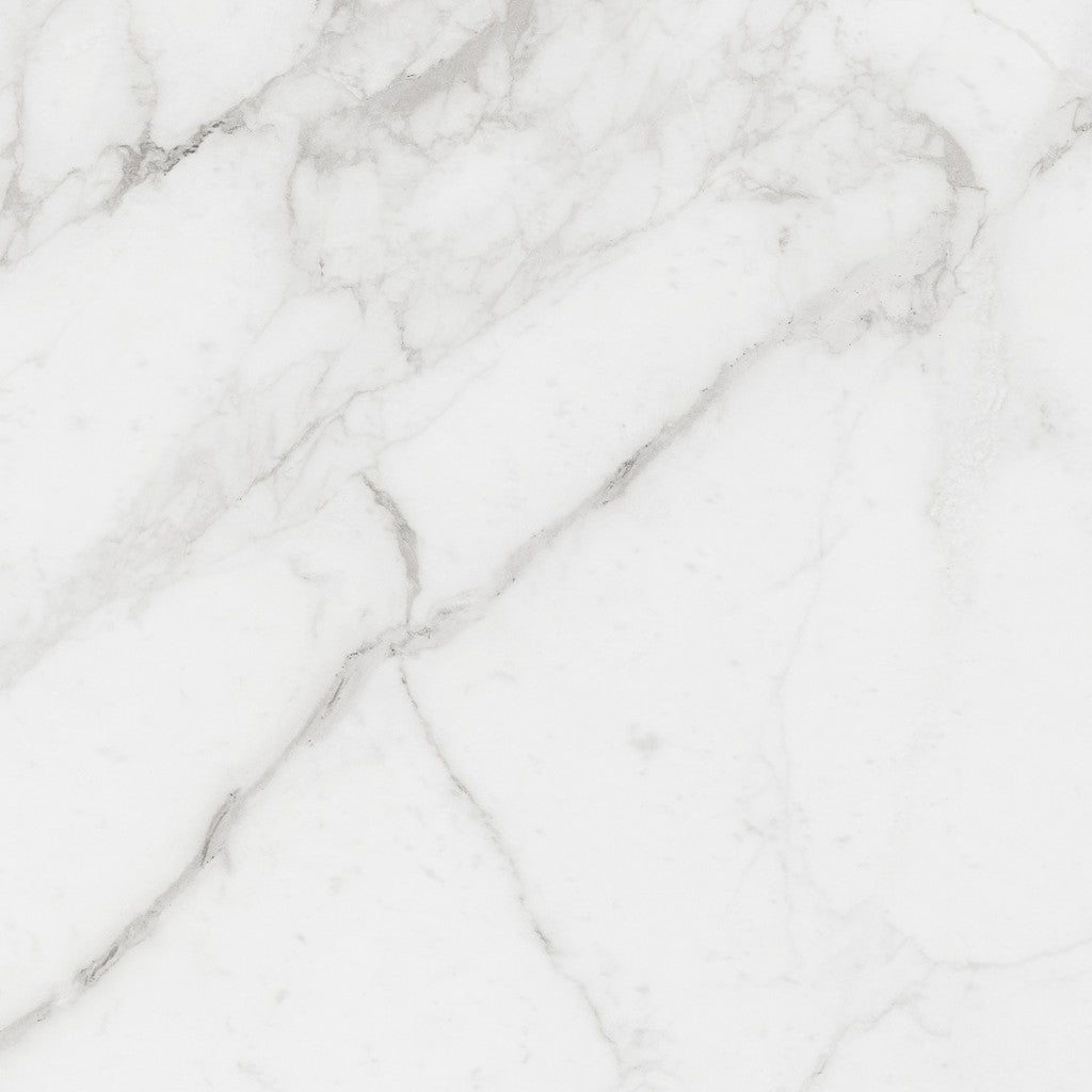Stinson white marble effect matt porcelain floor tile, 600x600mm – view 2