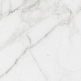 Stinson white marble effect matt porcelain floor tile, 600x600mm – view 2