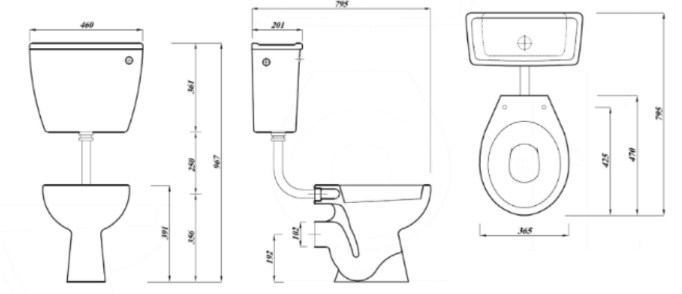 AKW Standard Height Low Level WC Suite (23174)