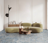 Tybee blue textile effect porcelain tile 500x1000mm room setting