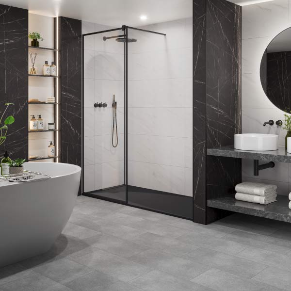 Multipanel Vicenza Vinyl Click Floor Tiles with Grout Edge