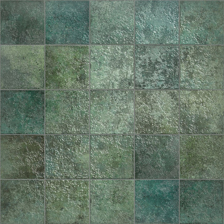 Watch Hill emerald gloss porcelain wall & floor tile, 147x147mm