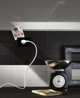 Westport black matt ceramic wall tile 100x300mm, room setting