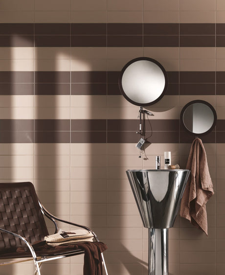 Westport light brown matt ceramic wall tile 100x300mm