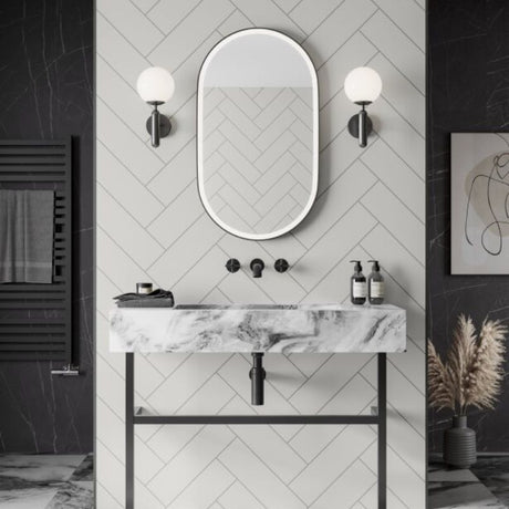 Multipanel Tile White Grey Herringbone Bathroom Wall Panel 2400 x 598mm – Matt, photo 2