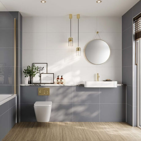 Multipanel Tile White Grey Large Tile Bathroom Wall Panel 2400 x 598mm – Matt, photo 2