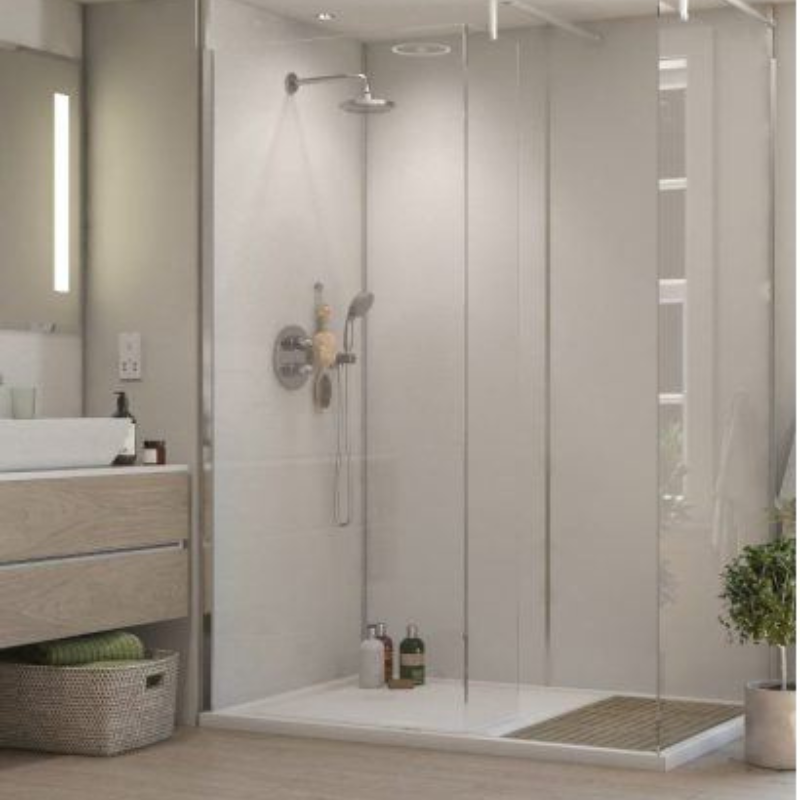 Selkie Premium White Gloss Tongue & Groove Gloss MDF Wall Panel (2420 x 1200 x 11 mm)