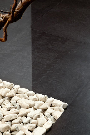 Wilmington black plain anti-slip porcelain wall & floor tile, 600x600mm