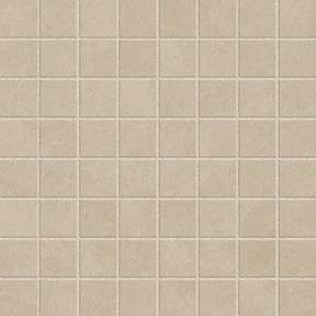 Wilmington cream matt porcelain mosaic sheet, 35x35mm chips on a 300x300mm mesh, for walls and floors