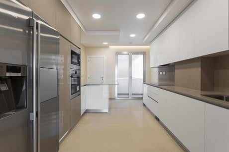 Wilmington cream plain polished porcelain wall & floor tile, 600x600mm