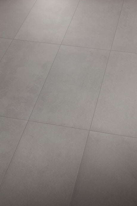 Wilmington grey plain matt porcelain wall & floor tile, 600x1200mm