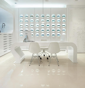 Wilmington snow plain polished porcelain wall & floor tile, 600x1200mm