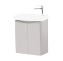 Kartell K-VIT Arc 500mm Wall Mounted 2 Door Cloakroom Unit with Ceramic Basin - Cashmere